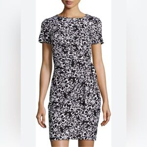 Diane von Furstenberg Zoe Halo Petal Sheath Dress Black White Size 8
